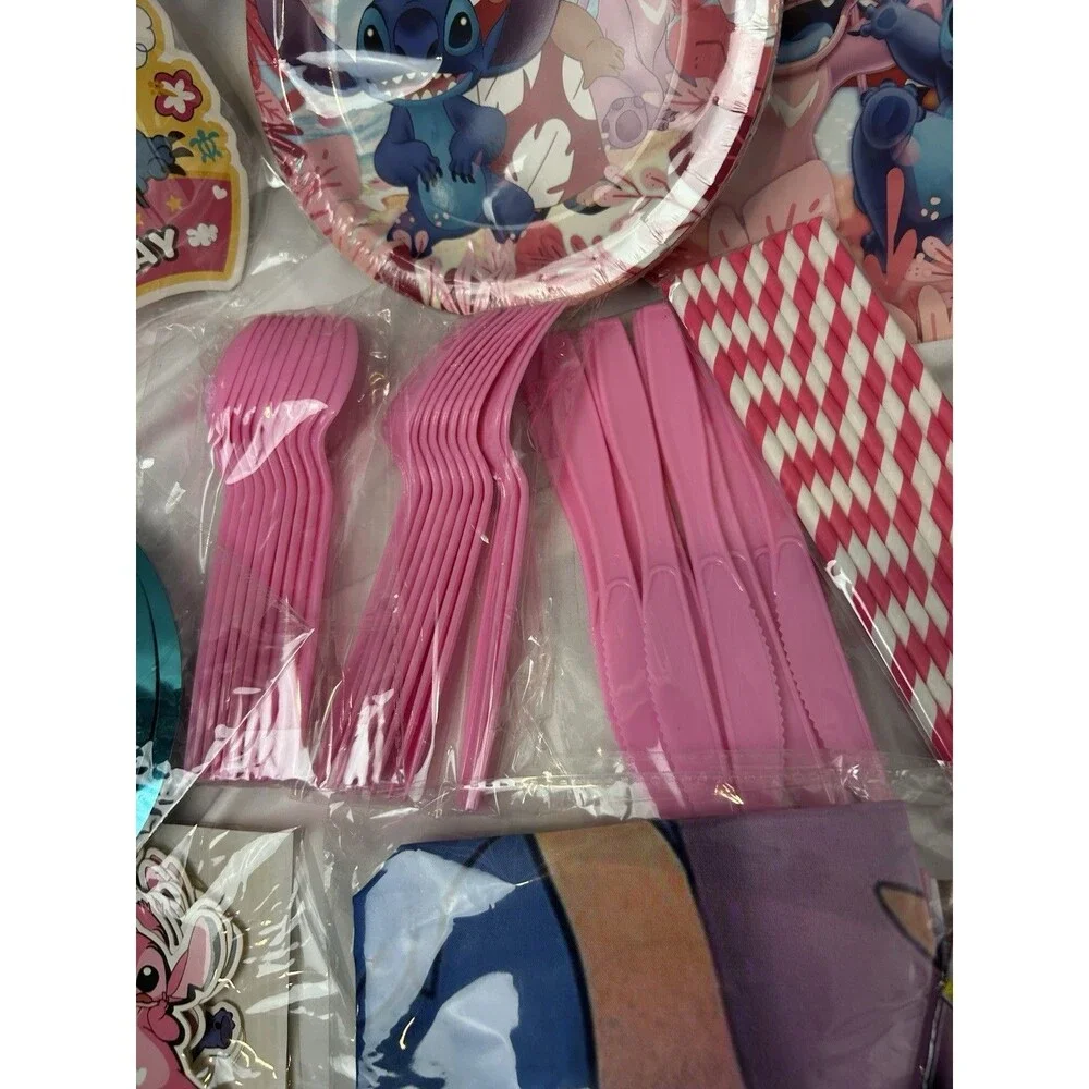 Lilo & Stitch Birthday Party Supplies Set Plates Cups Utensils Decor Tattoos Etc